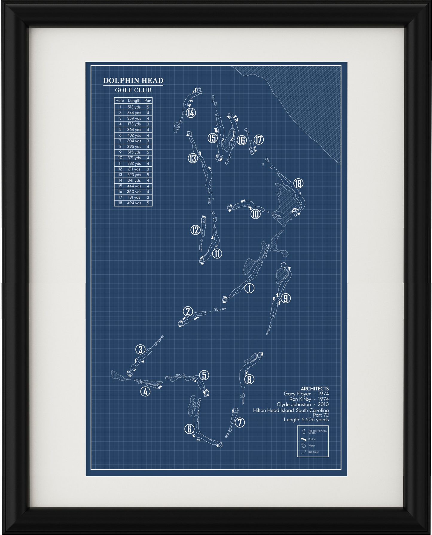 Dolphin Head Golf Club Blueprint (Print)