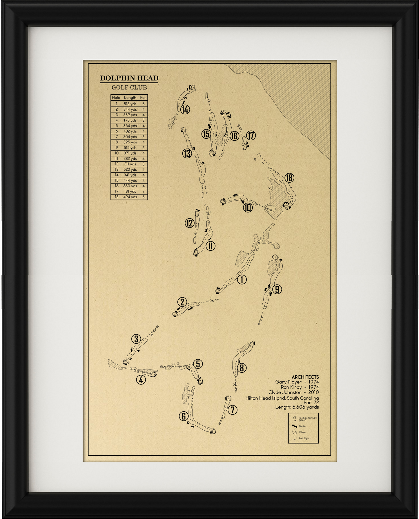 Dolphin Head Golf Club Outline (Print)