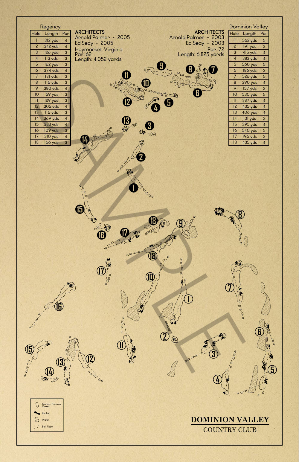 Dominion Valley Country Club Outline (Print)