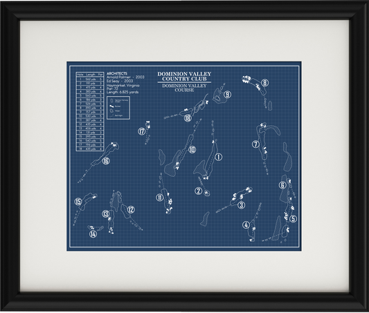 Dominion Valley Country Club Dominion Valley Course Blueprint (Print)