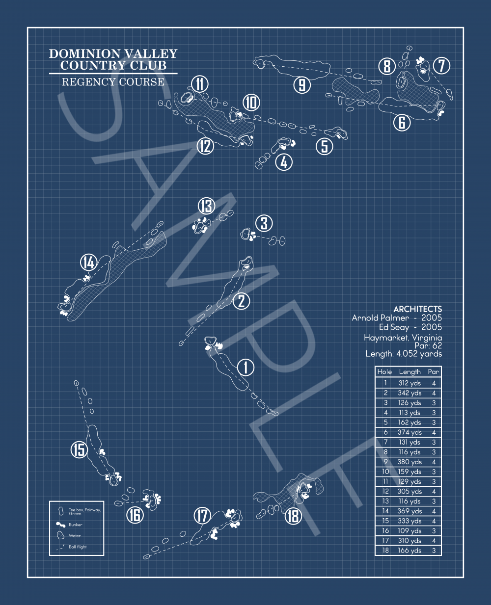 Dominion Valley Country Club Regency Course Blueprint (Print)