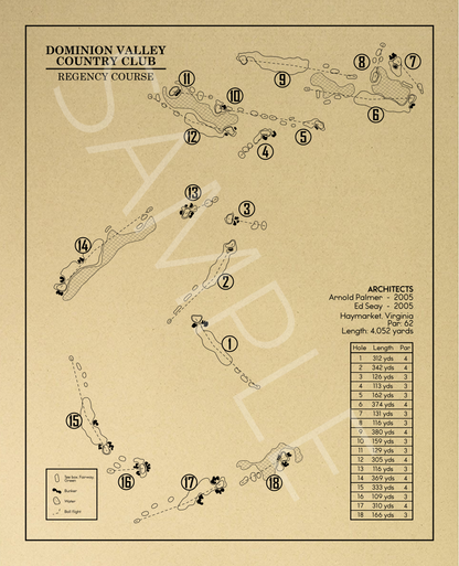 Dominion Valley Country Club Regency Course Outline (Print)