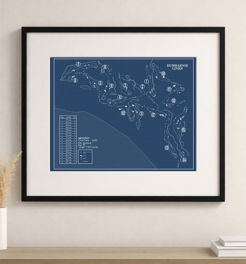 Dumbarnie Links in Blueprint (Print)