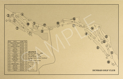 Dunbar Golf Links Outline (Print)