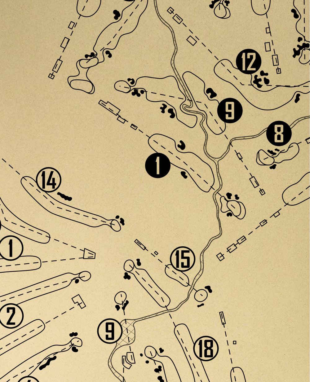 DuPont Country Club Outline (Print)