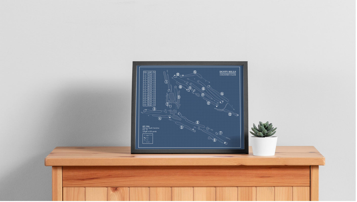 Dusty Hills Country Club Blueprint (Print)