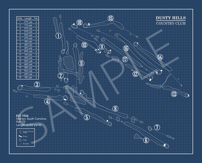 Dusty Hills Country Club Blueprint (Print)