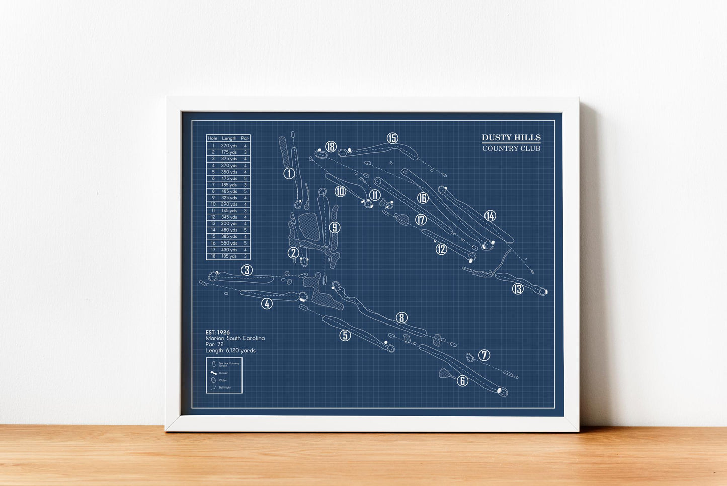 Dusty Hills Country Club Blueprint (Print)