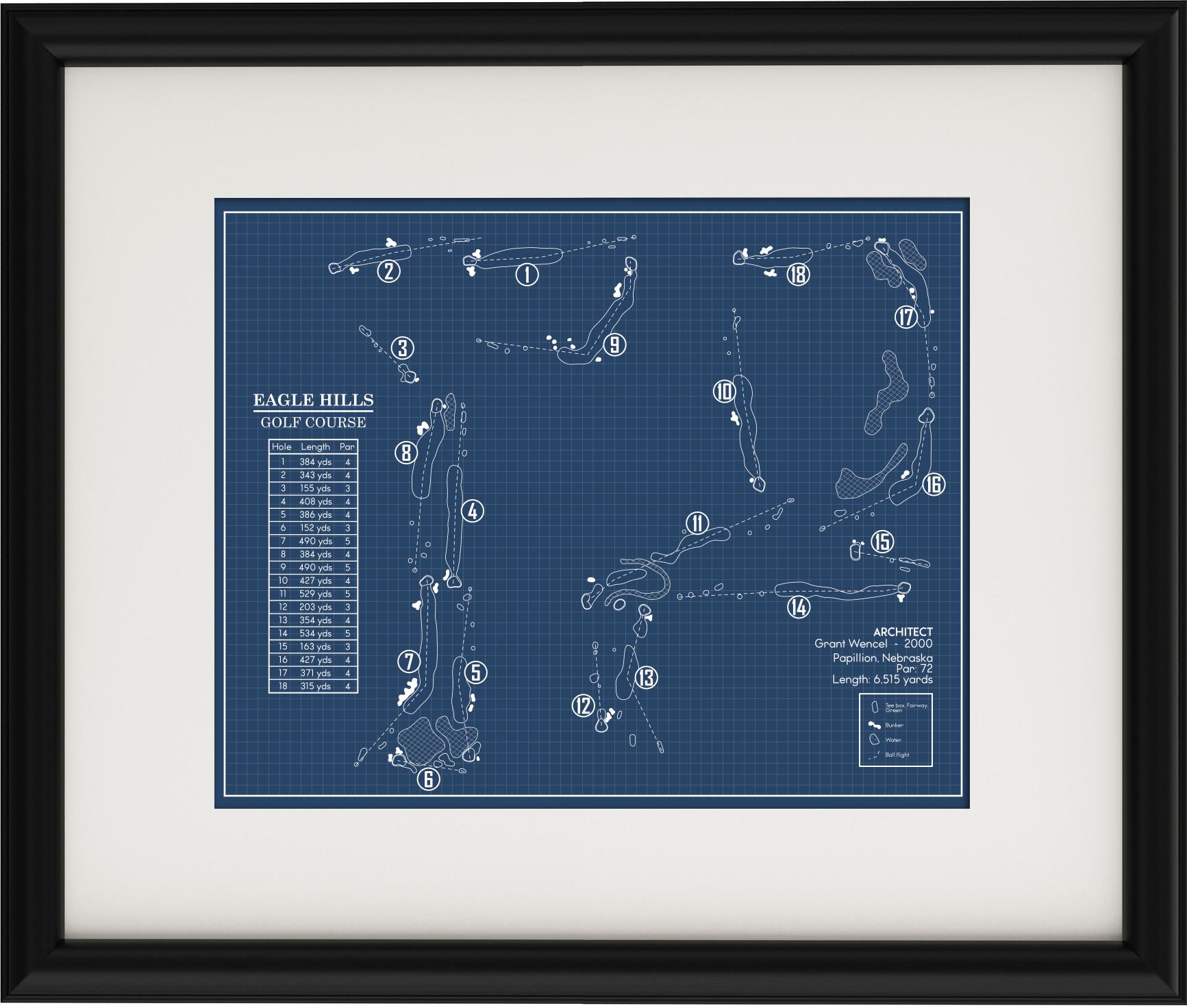 Eagle Hills Golf Course Blueprint (Print) – GolfBlueprints