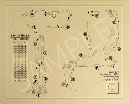 Eagle Hills Golf Course Outline (Print)