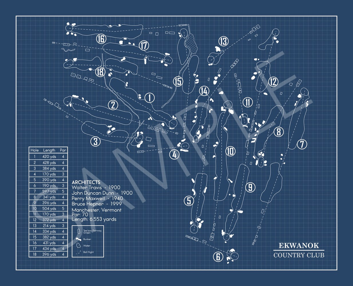 Ekwanok Country Club Blueprint (Print)