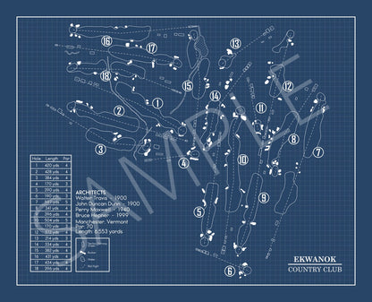 Ekwanok Country Club Blueprint (Print)