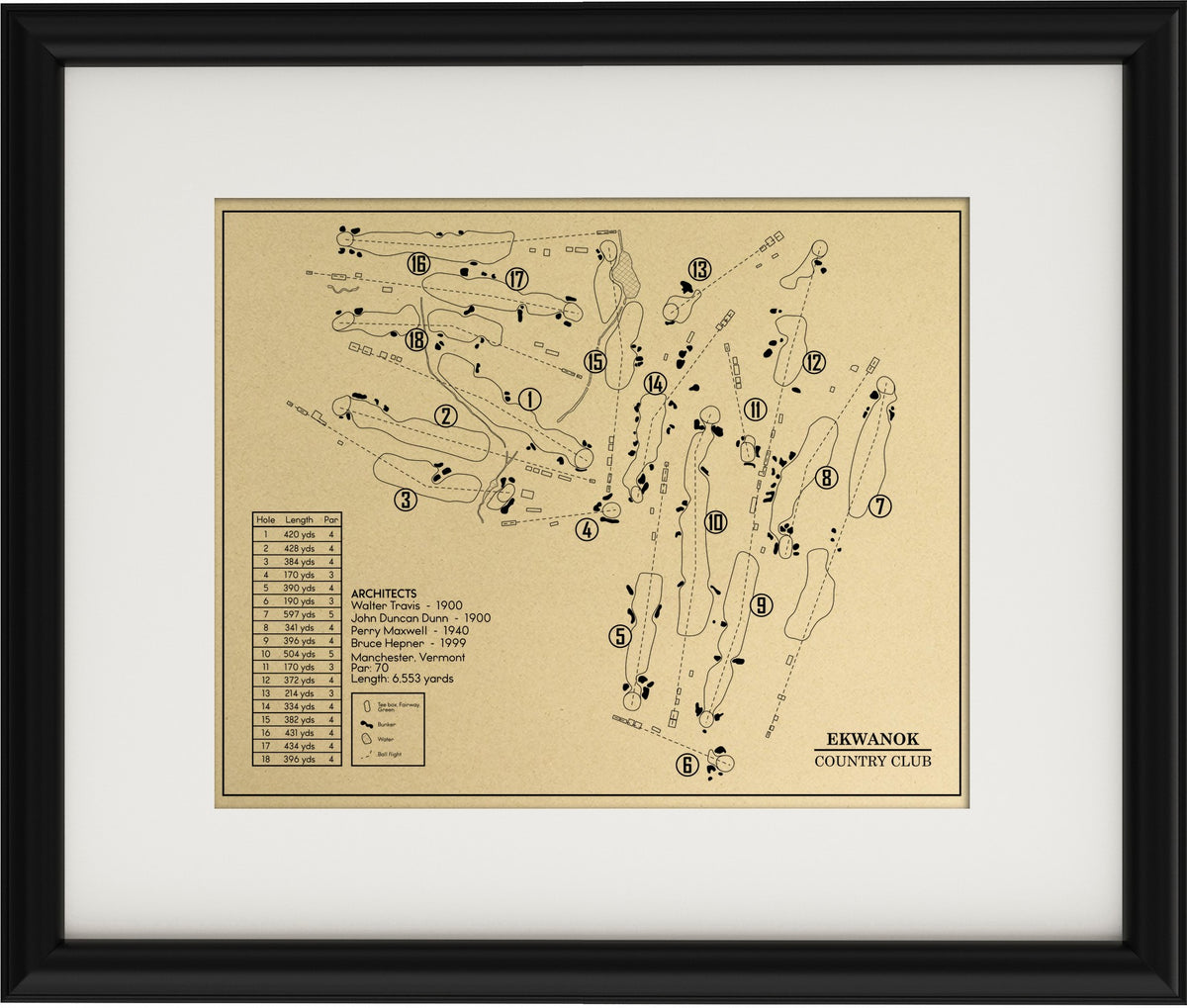 Ekwanok Country Club Outline (Print)