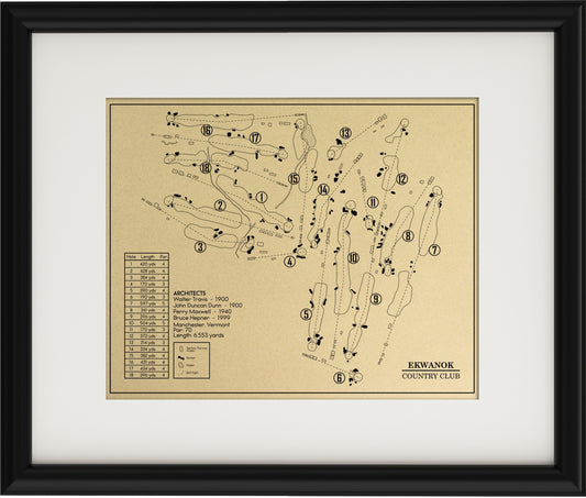 Ekwanok Country Club Outline (Print)