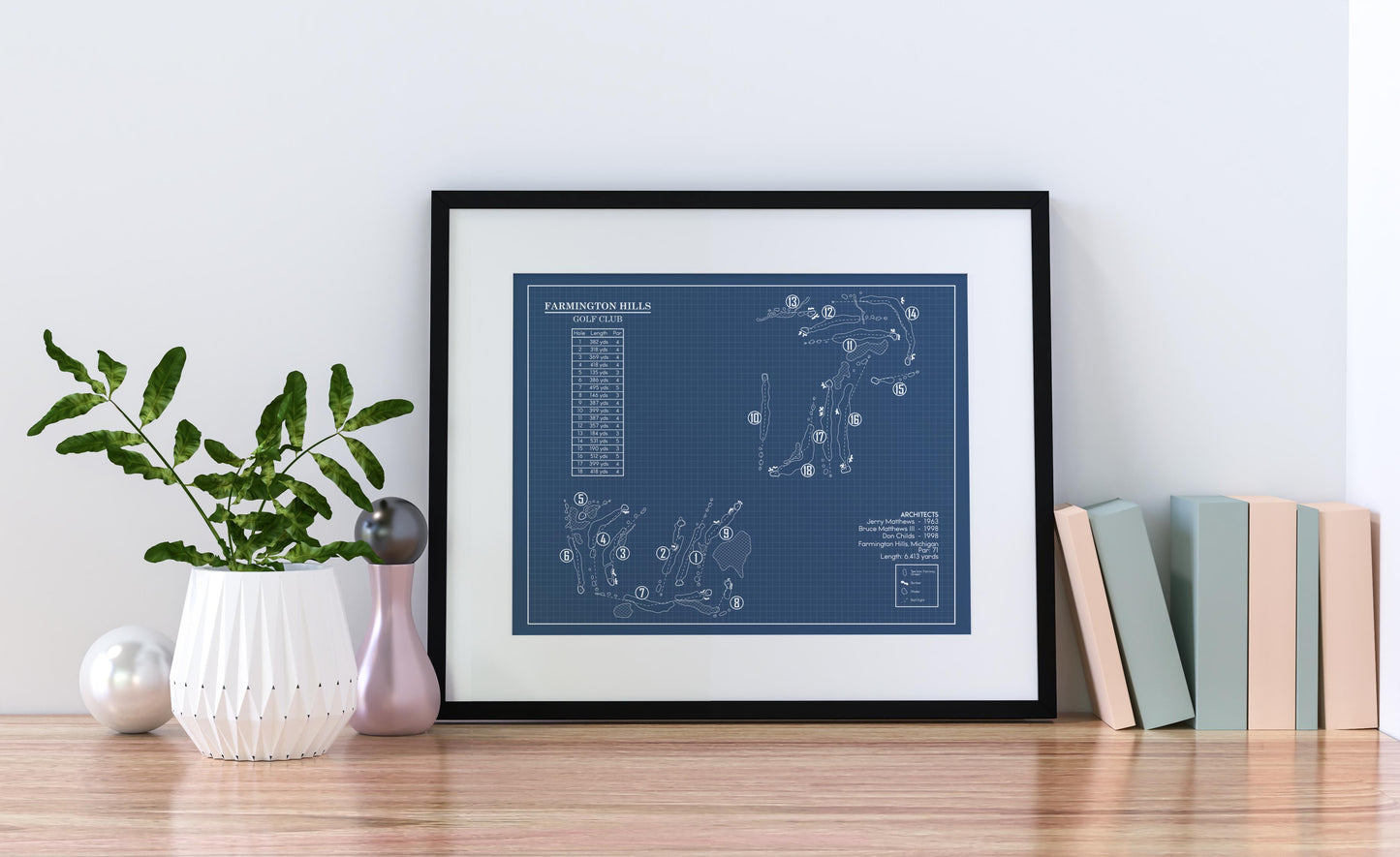 Farmington Hills Golf Club Blueprint (Print)