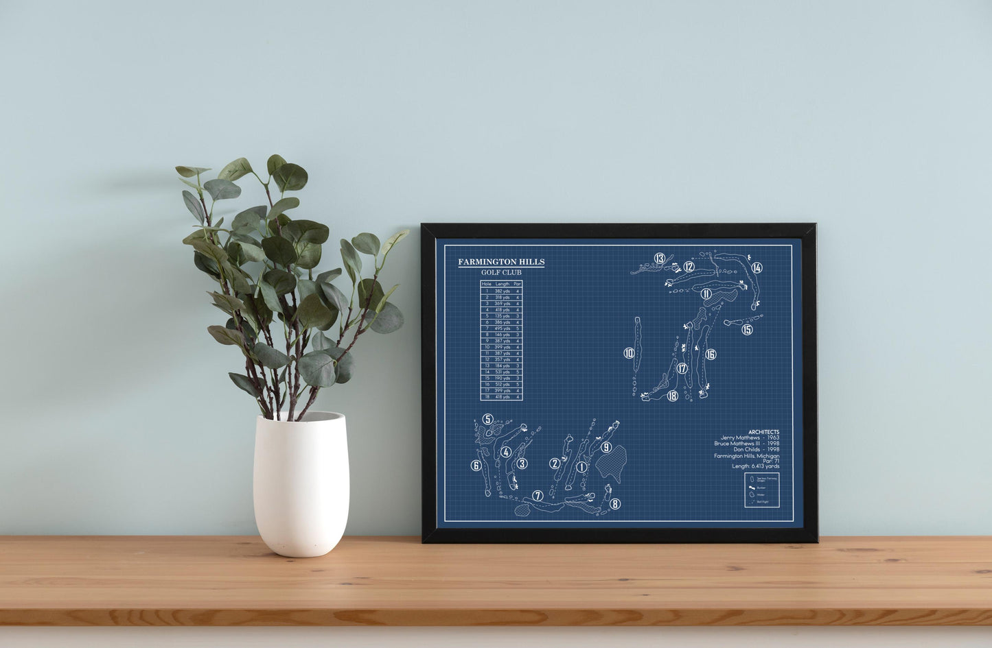 Farmington Hills Golf Club Blueprint (Print)