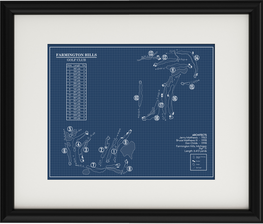 Farmington Hills Golf Club Blueprint (Print)