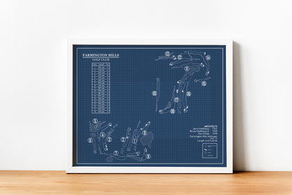 Farmington Hills Golf Club Blueprint (Print)
