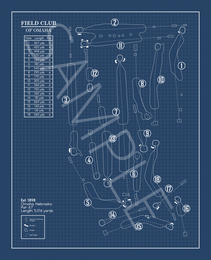 Field Club of Omaha Blueprint (Print)