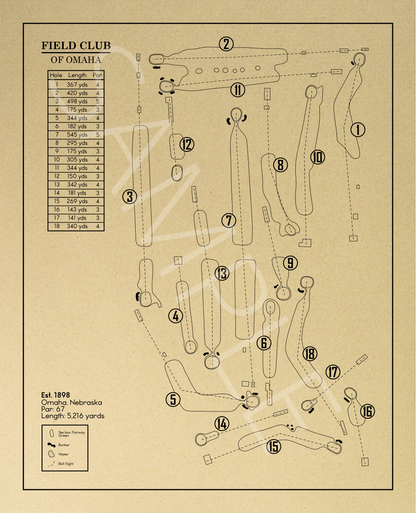 Field Club of Omaha Outline (Print)