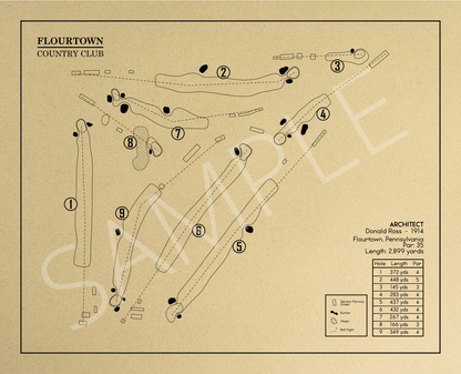Flourtown Country Club Outline (Print)