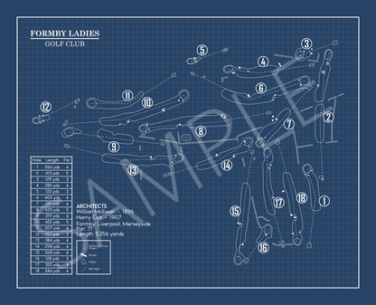 Formby Ladies Golf Club Blueprint (Print)