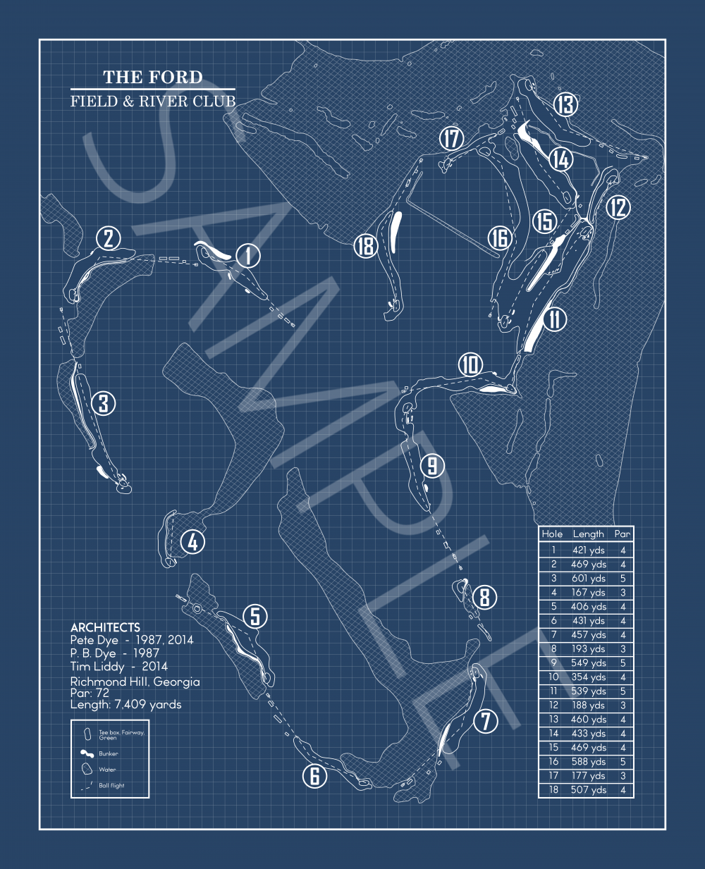 The Ford Field & River Club Blueprint (Print)