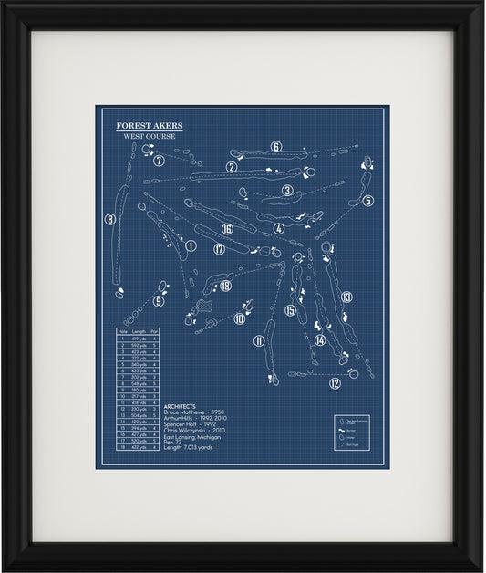 Forest Akers West Course Blueprint (Print)