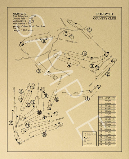 Forsyth Country Club Outline (Print)