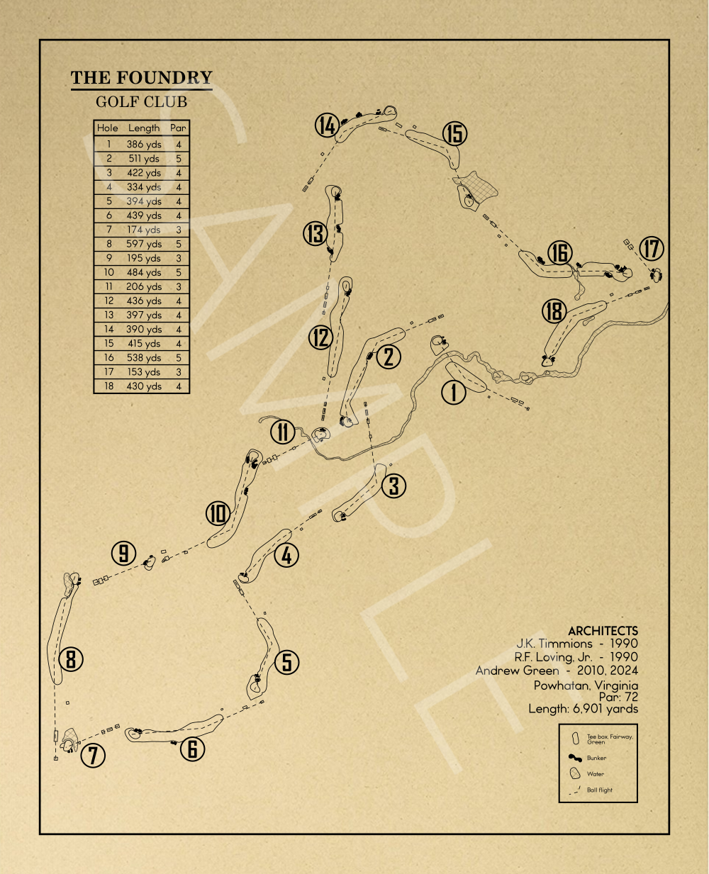 The Foundry Golf Club Outline (Print)