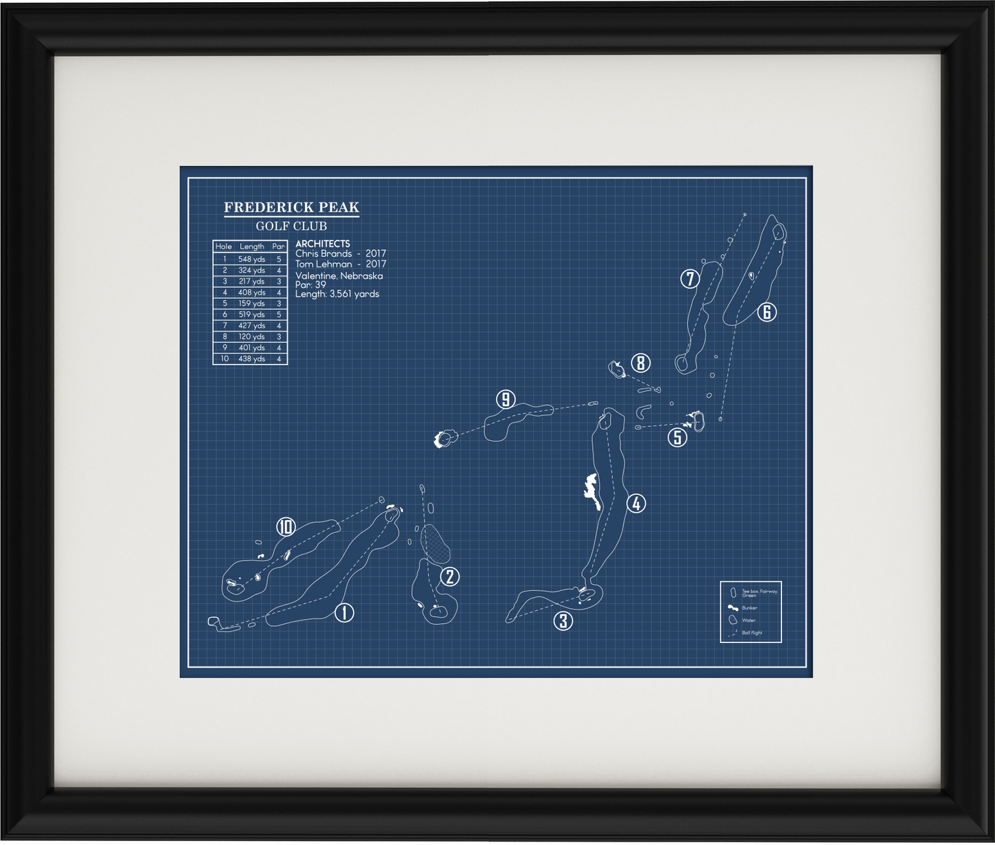 Frederick Peak Golf Club Blueprint (Print)