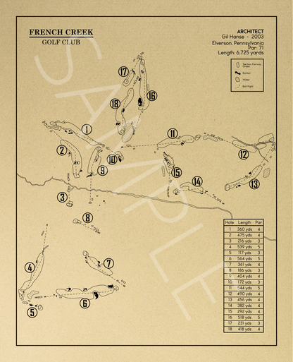 French Creek Golf Club Outline (Print)