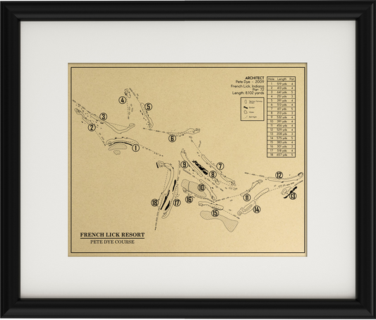 French Lick Resort Pete Dye Course Outline (Print)