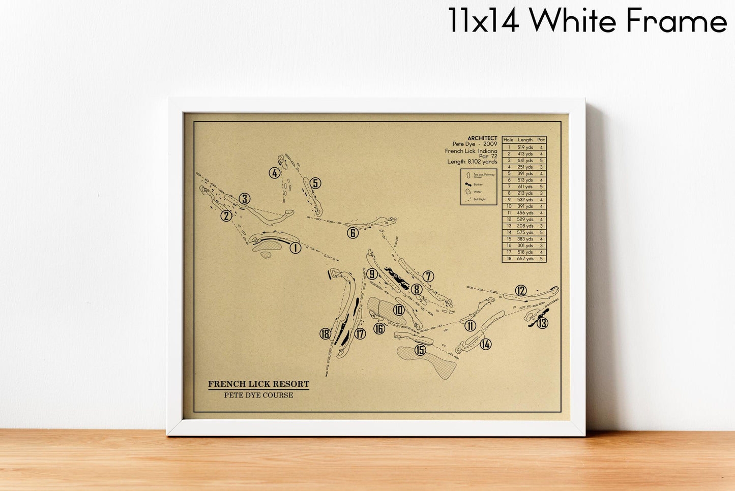 French Lick Resort Pete Dye Course Outline (Print)