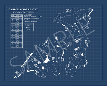Gamble Sands Resort - Scarecrow Course Blueprint (Print)