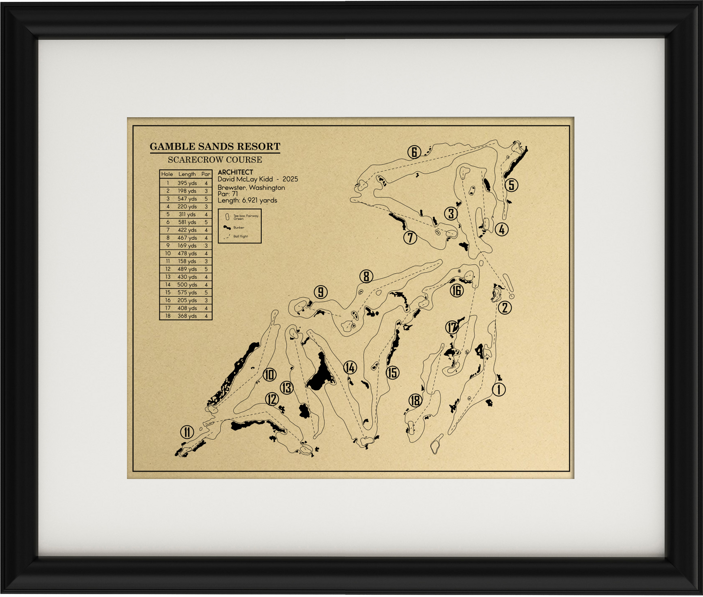 Gamble Sands Resort - Scarecrow Course Outline (Print)