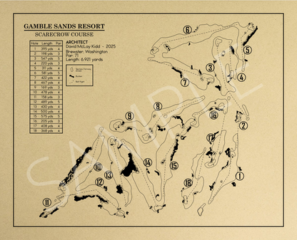 Gamble Sands Resort - Scarecrow Course Outline (Print)