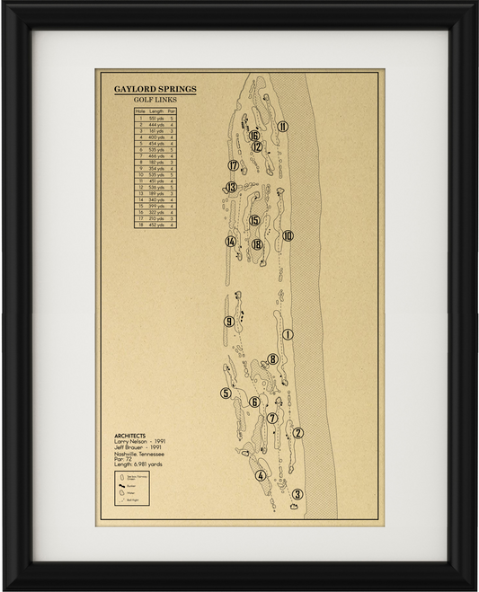 Gaylord Springs Golf Links Outline (Print)