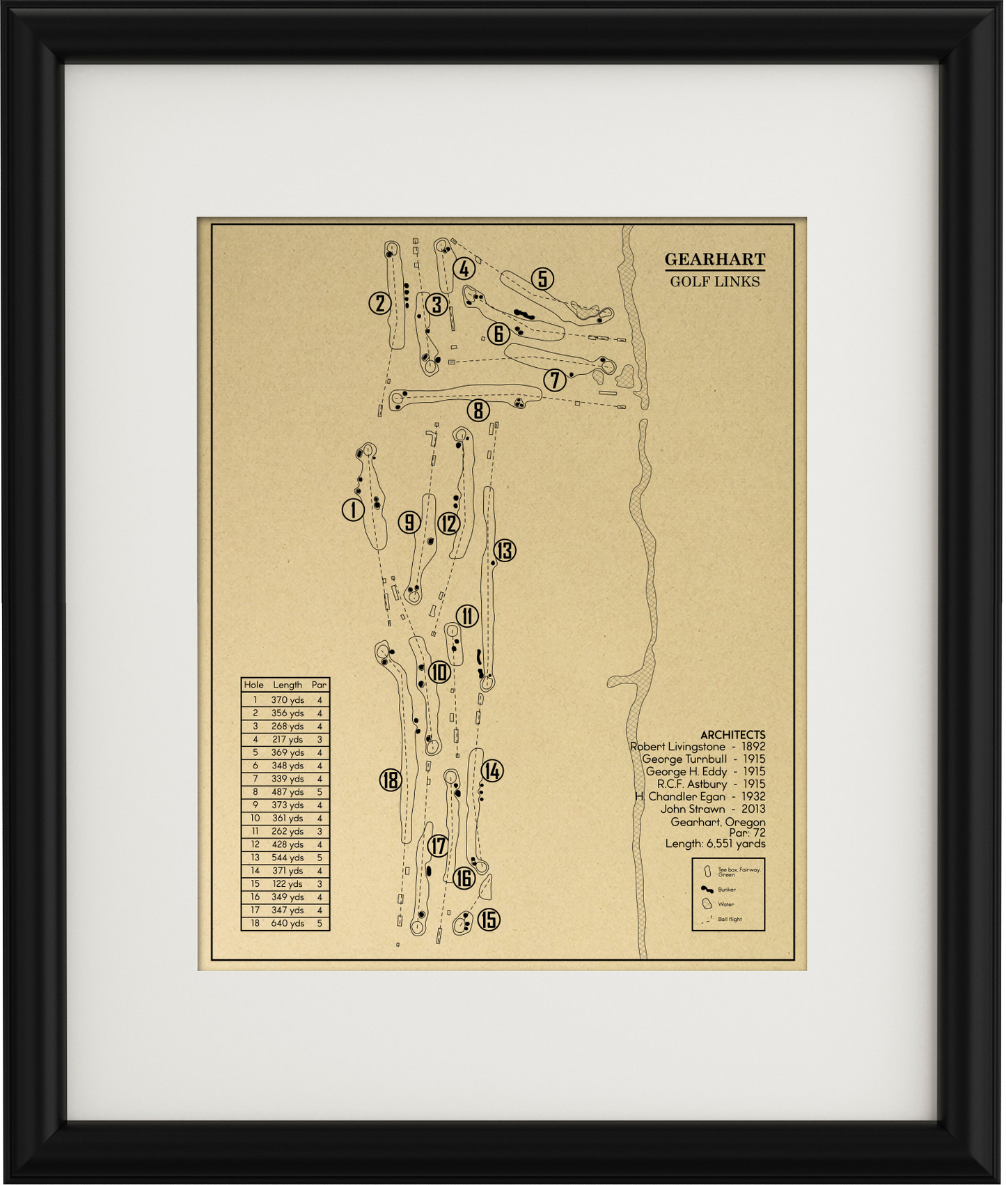 Gearhart Golf Links Outline (Print)
