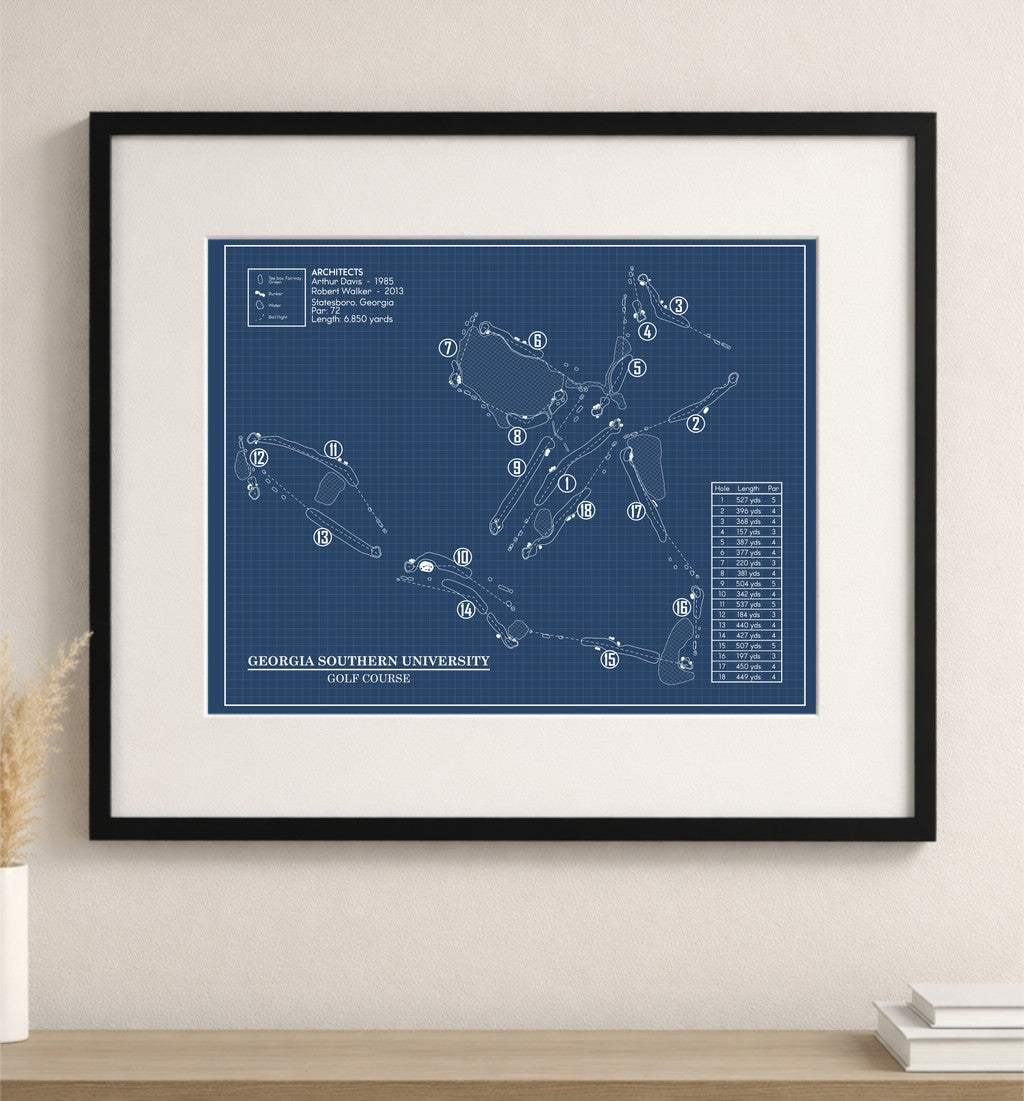 Georgia Southern University Golf Course Blueprint (Print)