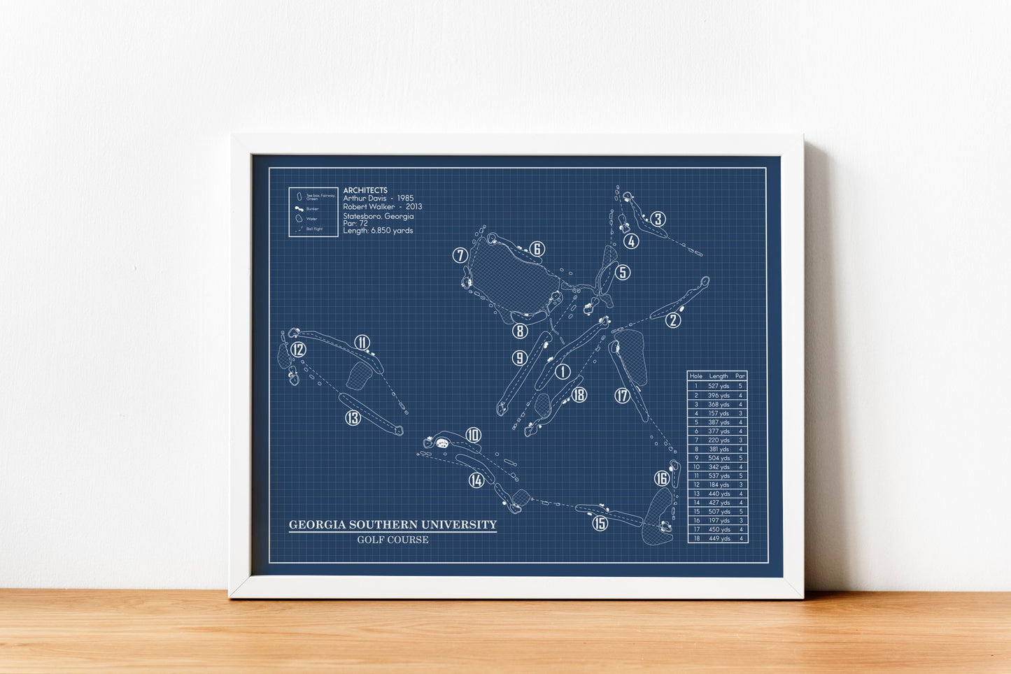 Georgia Southern University Golf Course Blueprint (Print)