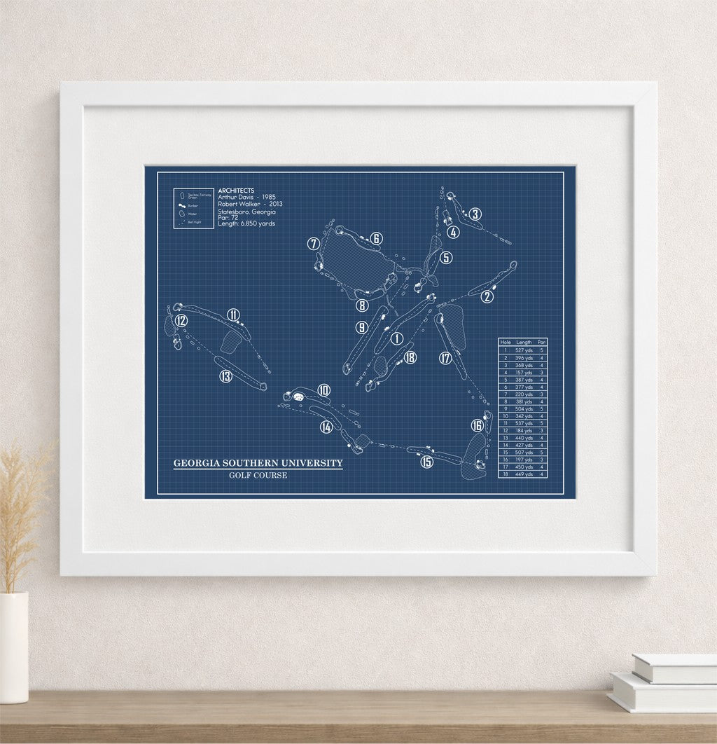 Georgia Southern University Golf Course Blueprint (Print)