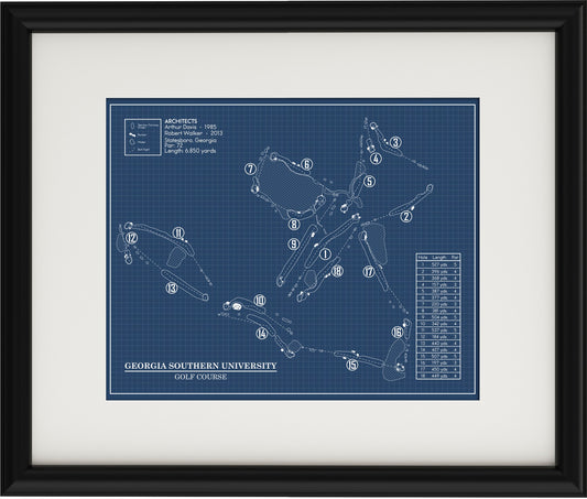 Georgia Southern University Golf Course Blueprint (Print)