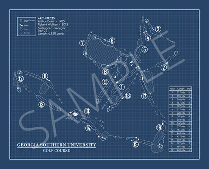Georgia Southern University Golf Course Blueprint (Print)