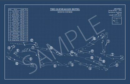 The Gleneagles Hotel King's Course Blueprint (Print)