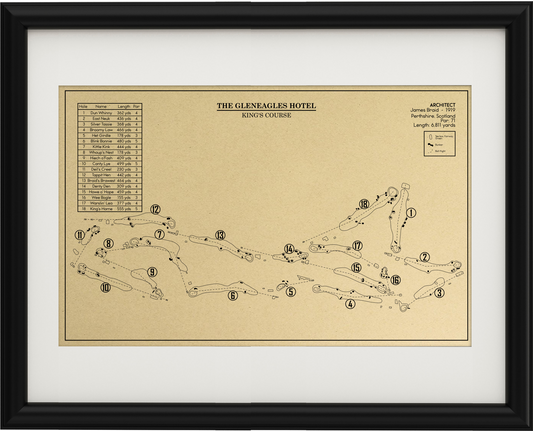 The Gleneagles Hotel King's Course  Outline (Print)