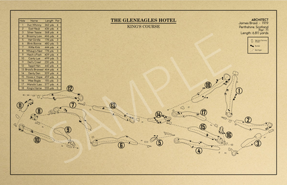 The Gleneagles Hotel King's Course  Outline (Print)