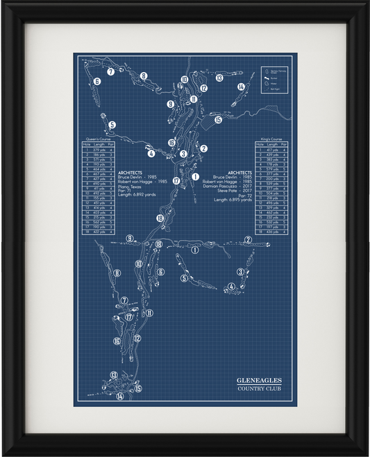 Gleneagles Country Club Blueprint (Print)