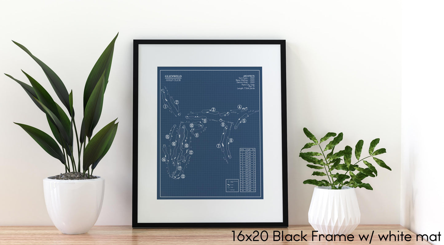 Glenwild Golf Club Blueprint (Print)