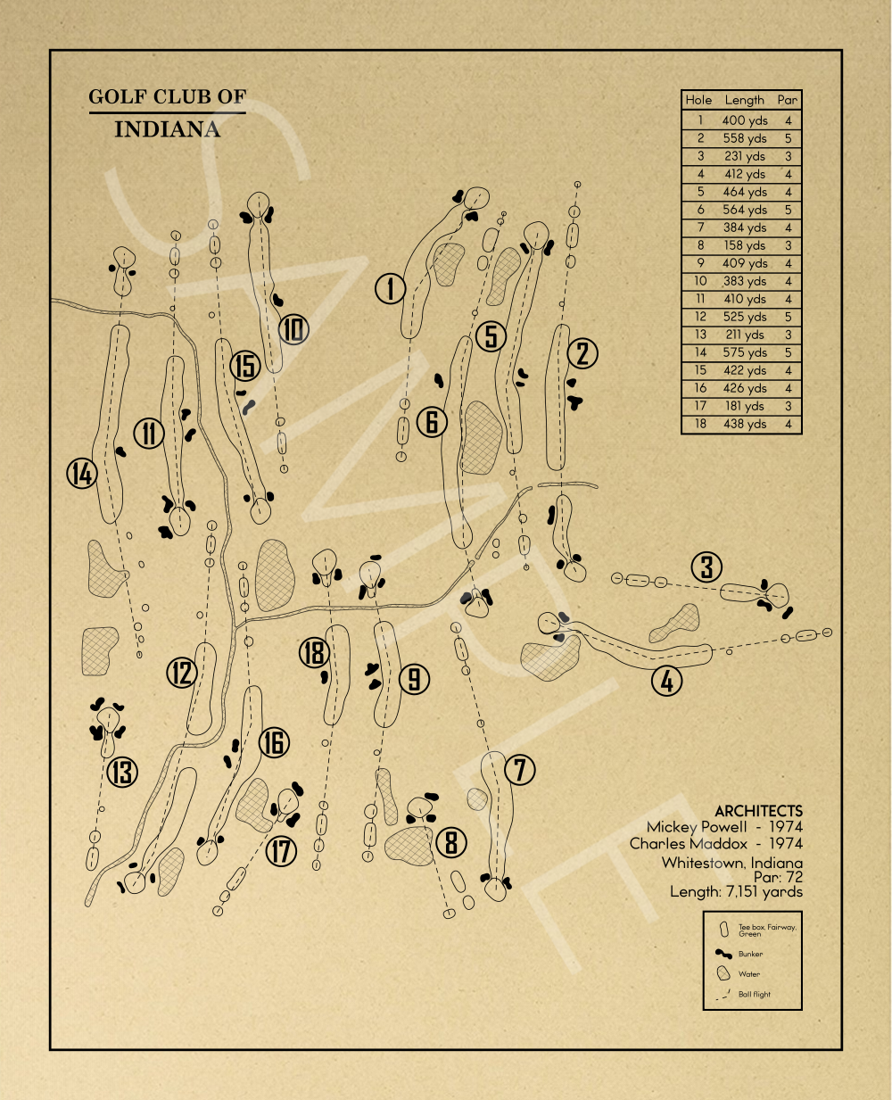 The Golf Club of Indiana Outline (Print)
